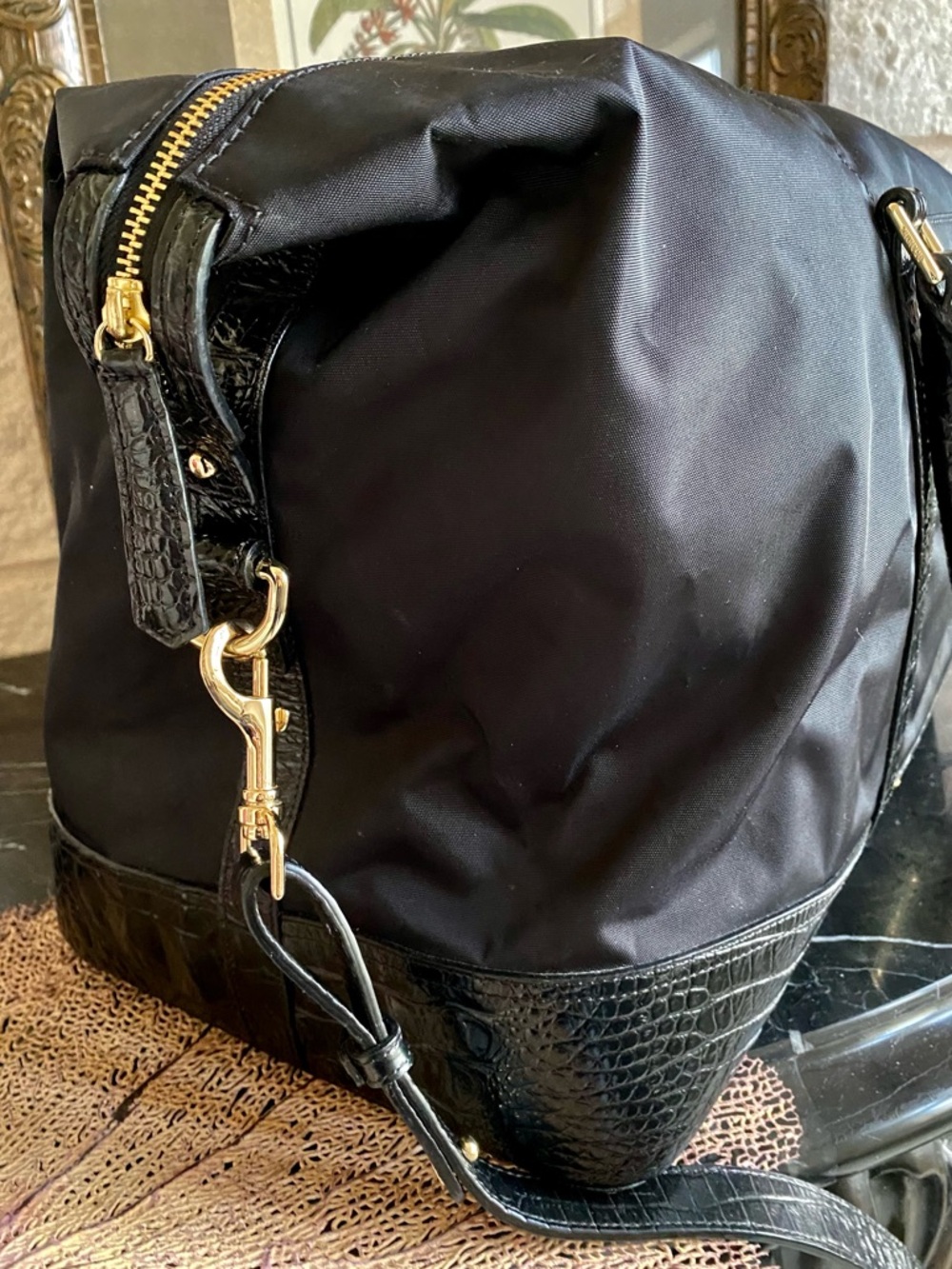 ⛴️⚓️BRAHMIN BLACK DUXBURY WEEKENDER TRAVEL BAG - Picture 7 of 15